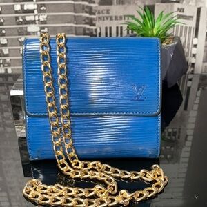 Authentic Louis Vuitton Blue Epi Wallet